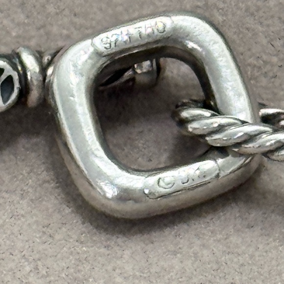 David Yurman .925 18K Gold Tahitian Pearl Figaro Chain Bracelet - Picture 7 of 12